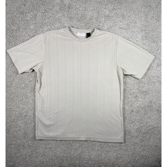 Concepts By Claiborne Other - Concepts by Claiborne Men's Size L Ribbed Knit Short Sleeve T-Shirt Beige Tan